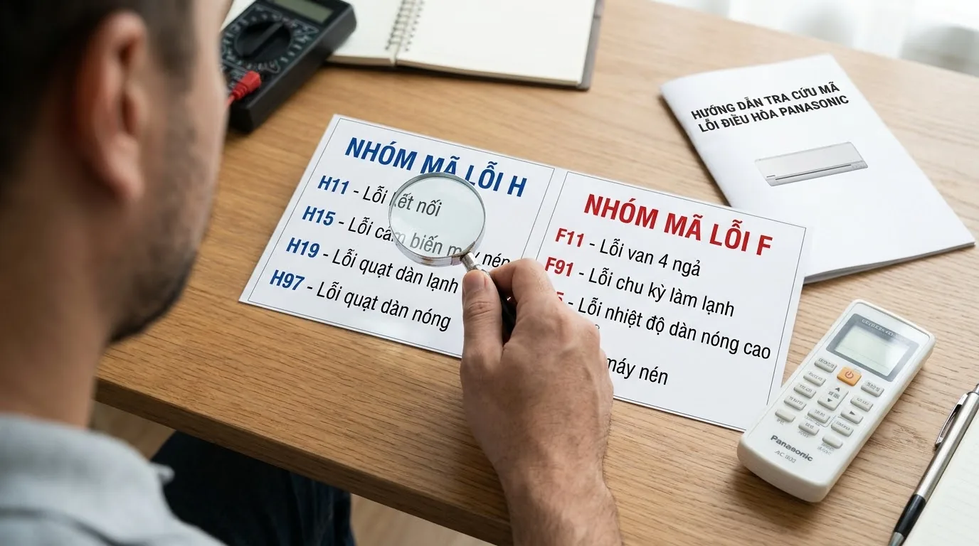 Tổng hợp mã lỗi F phổ biến trên máy lạnh Panasonic Bảng phân loại các mã lỗi F dàn nóng máy lạnh Panasonic