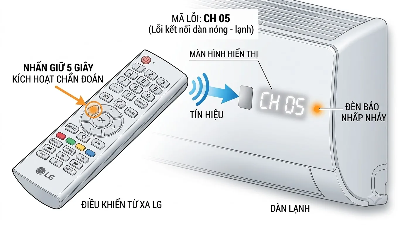 Bảng tra mã lỗi điều hòa LG Inverter và hướng xử lý ban đầu
