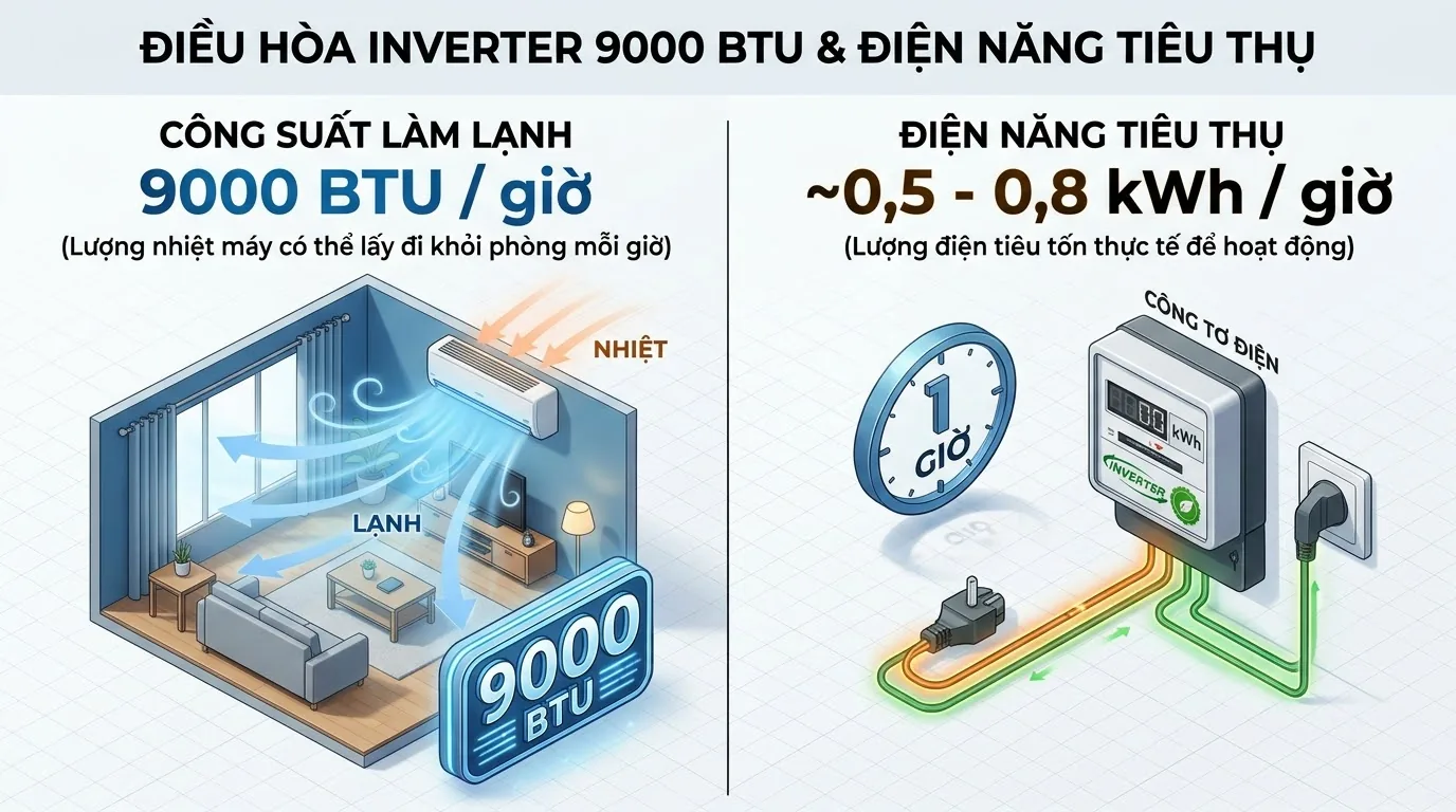 Đọc thông số điện của điều hòa inverter Thông số công suất điện đầu vào trên tài liệu kỹ thuật điều hòa