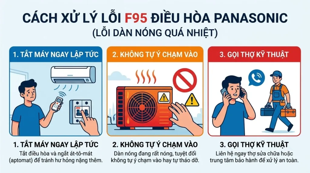 Kỹ thuật viên bảo dưỡng dàn nóng điều hòa Panasonic