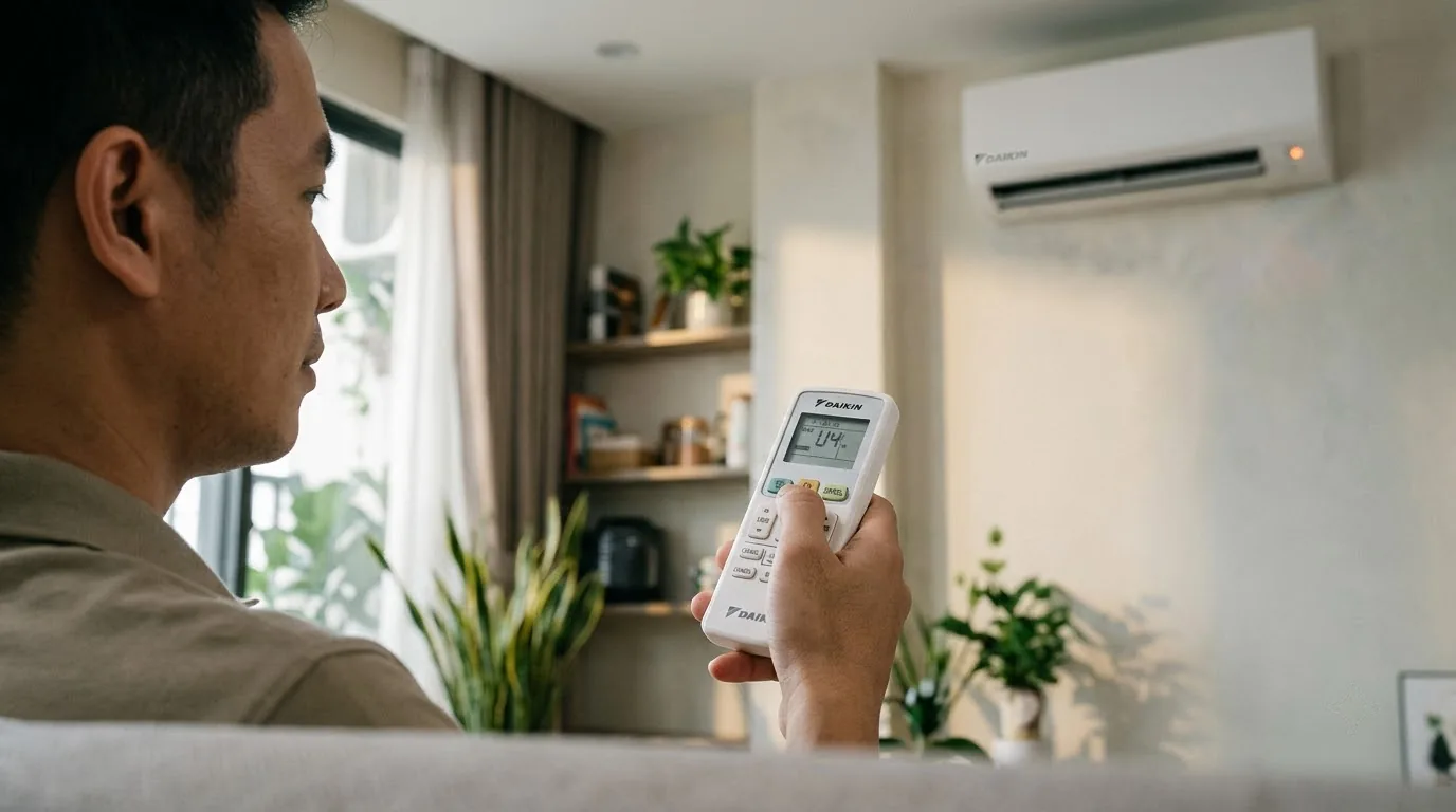Dò mã lỗi điều hòa đaikin inverter bằng remote có nút CANCEL