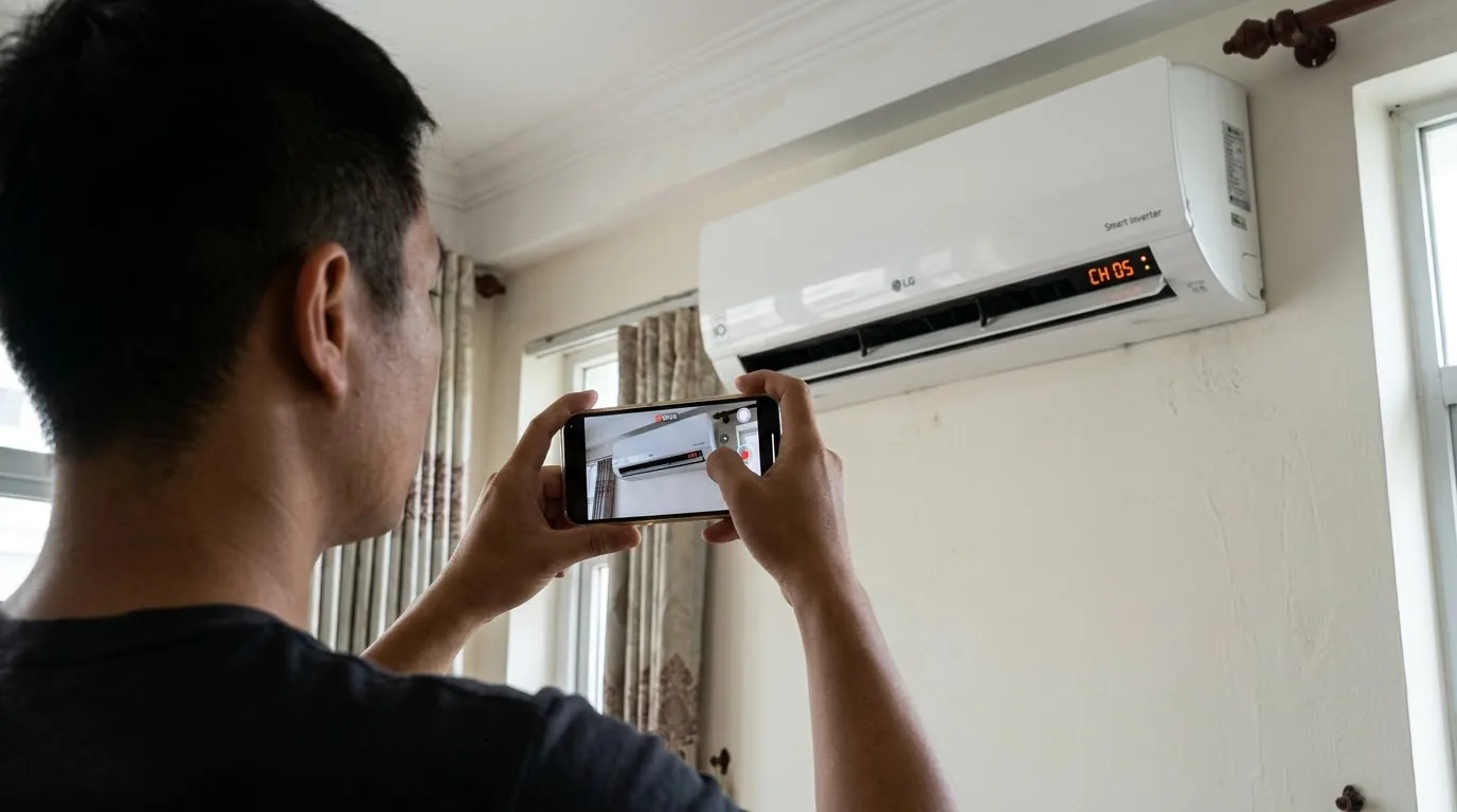 Cách xem mã lỗi điều hòa lg inverter trên màn hình dàn lạnh