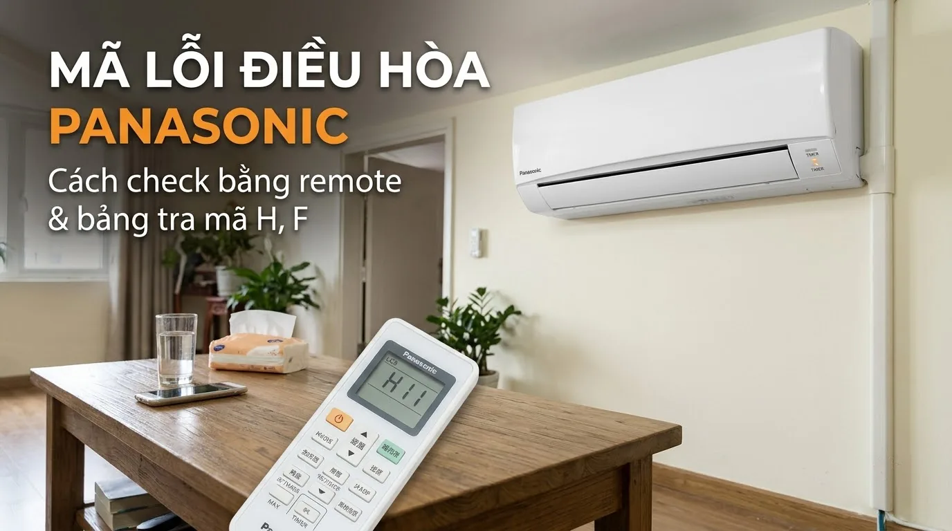 Hướng dẫn bấm nút CHECK tra cứu lỗi điều hòa Panasonic Thao tác kiểm tra mã lỗi điều hòa panasonic inverter bằng remote
