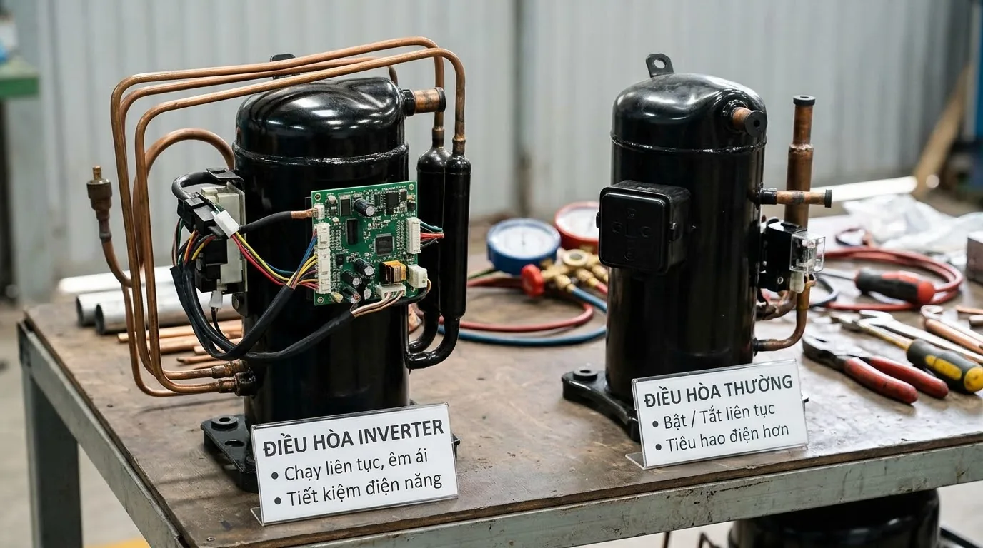 Chi phí mua và sử dụng hai loại điều hòa So sánh các khoản chi phí của điều hòa inverter và điều hòa thường