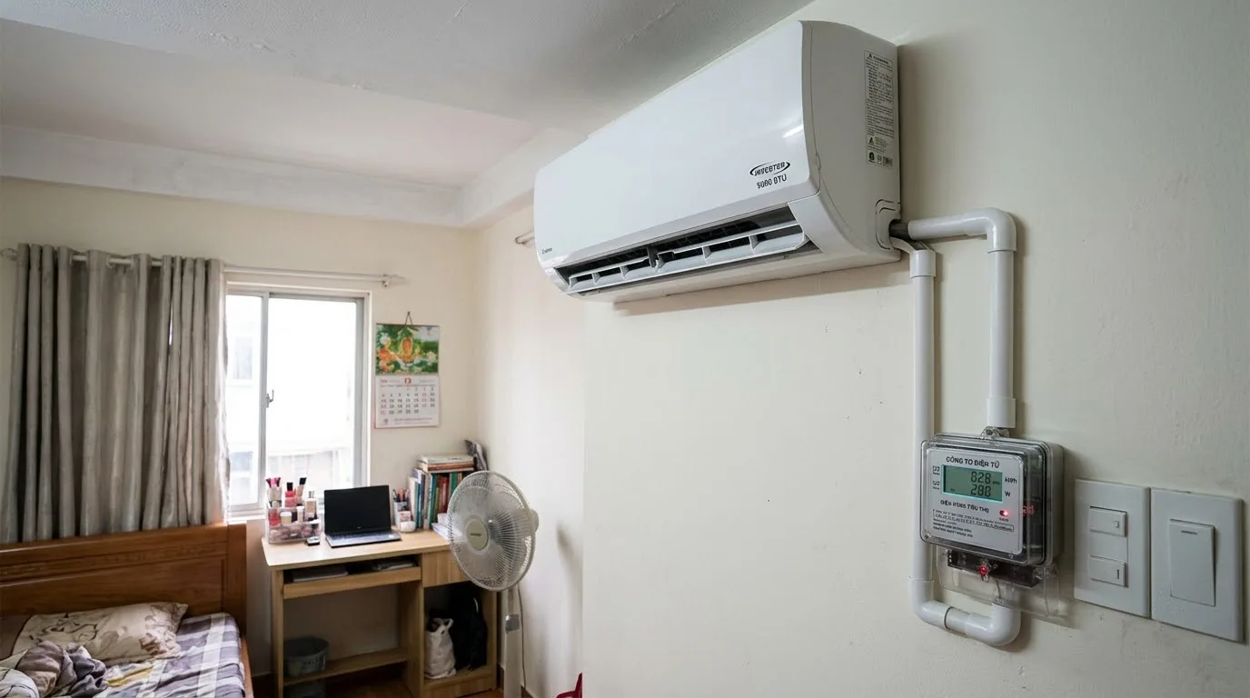 Công suất lạnh và công suất điện của điều hòa inverter 9.000 BTU Phân biệt công suất điều hòa 9000btu inverter với công suất lạnh 9.000 BTU/h