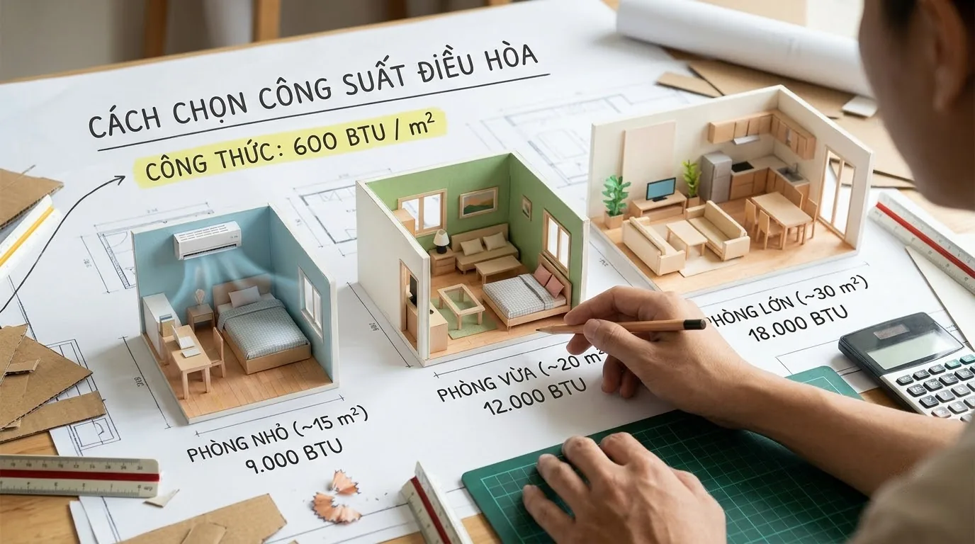 Các yếu tố tác động nhiệt lượng cần cân nhắc khi chọn công suất điều hòa thực tế
