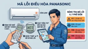 Thợ kỹ thuật kiểm tra và sửa chữa điều hòa Panasonic