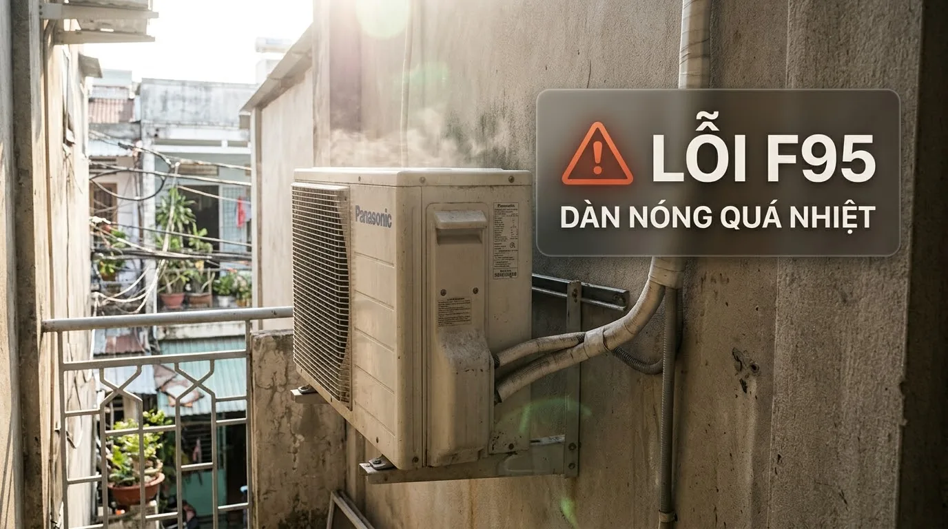 lỗi f95 điều hòa panasonic inverter được kiểm tra bằng remote