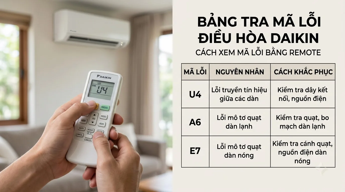 Mã U4 liên quan đến đường truyền giữa dàn lạnh và dàn nóng Daikin