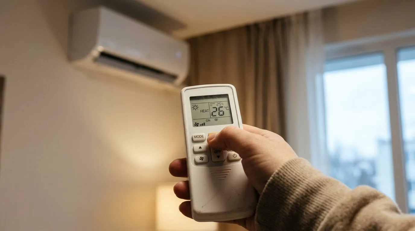 Điều chỉnh nhiệt độ sưởi trên remote theo cảm giác trong phòng