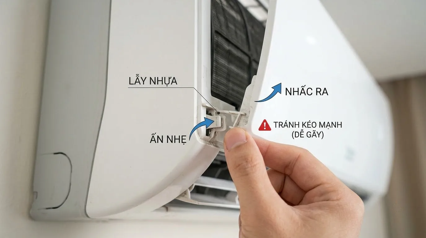 Các bộ phận dàn lạnh không nên tự tháo khi vệ sinh